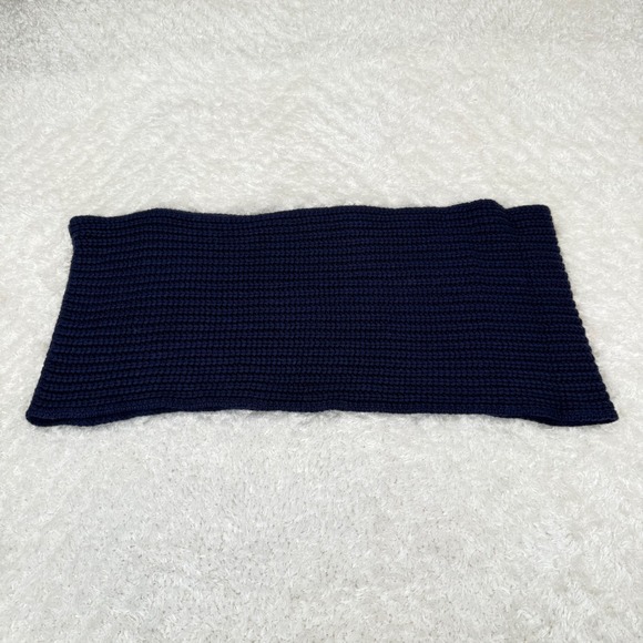 J Crew Women's Navy Knit Infinity Scarf Lambswool Cashmere Winter Capsule - Picture 3 of 8